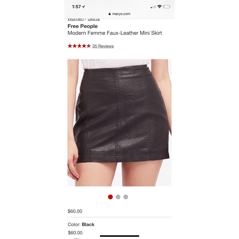 Free people PU mini skirt ( new )